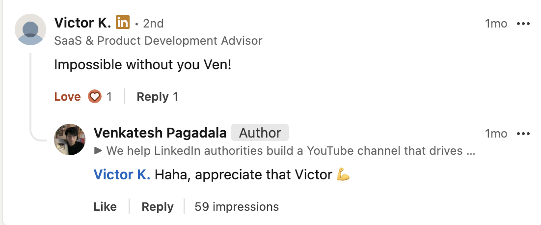 Victor Keller: Impossible without you Ven!